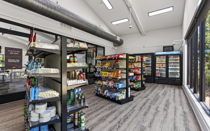 a convenience store with food and drinks